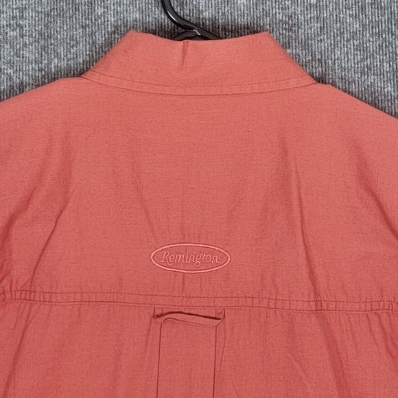 Remington Shirt Mens Large Sienna Brown Long Sleeve Button Down Casual Roll Tab - Picture 11 of 12